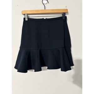 Hunter Dixon New York Black Ruffle Mini Skirt Womens Size‎ Small